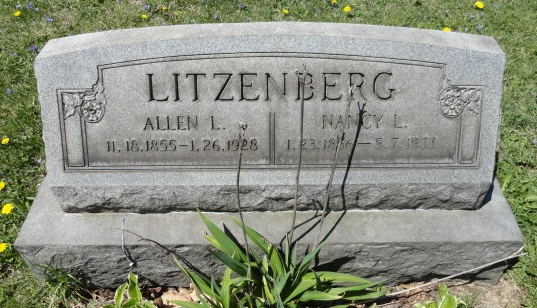 Nancy Louise and Allen L. Litzenberg tombstone
