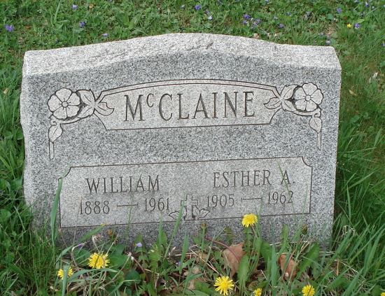 William & Esther McClaine tombstone